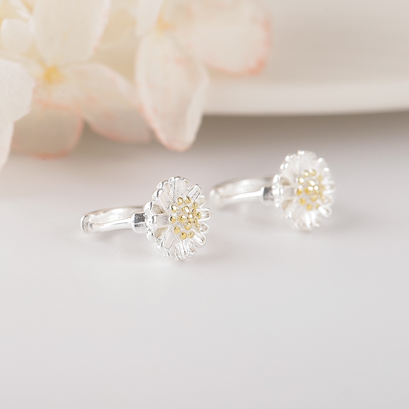 Anting Tusuk Sterling Silver 925 Model Bunga Chrysanthemum Untuk Wanita