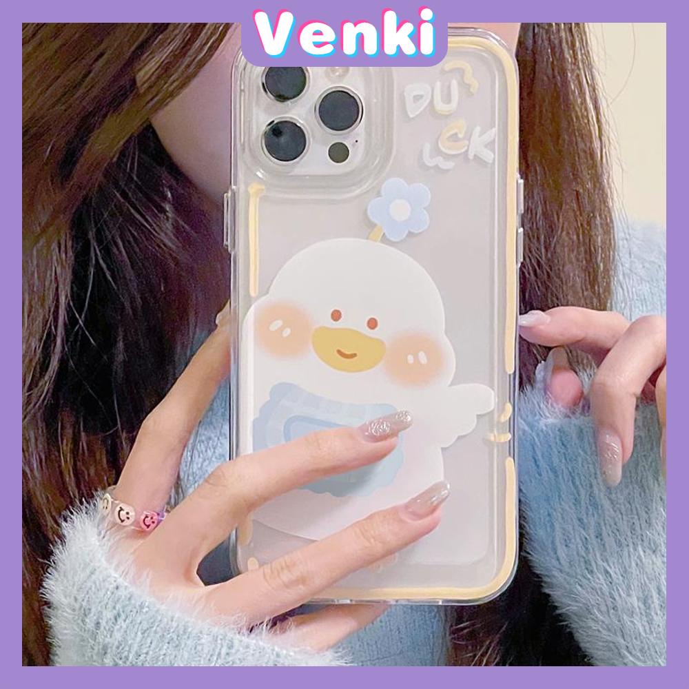 iPhone Case Clear Case Soft Thick TPU Shockproof HD Super Transparent Protection Camera Plating Button Duck Cute For iPhone 13 Pro Max iPhone 12 Pro Max iPhone 11 iPhone 7Plus