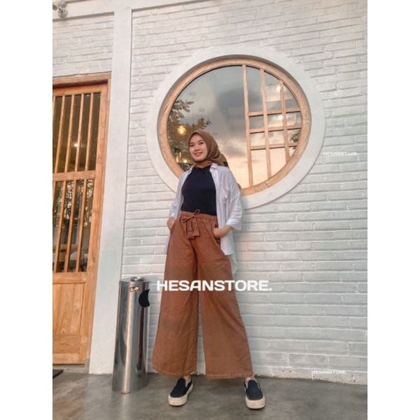 Loose Pants - Kulot Mozza Wanita - Kulot Pinggang Full Karet | Kulot Santai Ternyaman