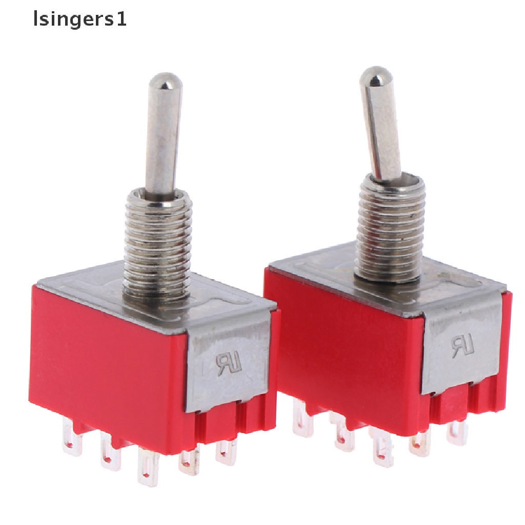 (lsingers1) 2pcs Saklar Toggle on / off Mini 9 Pin 3PDT on / off 2 / 3 Posisi MTS 302 303
