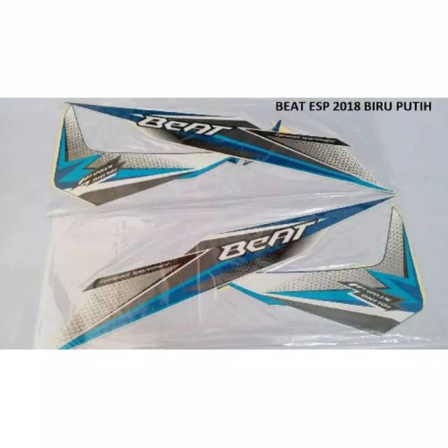 Striping beat esp 2018 putih biru