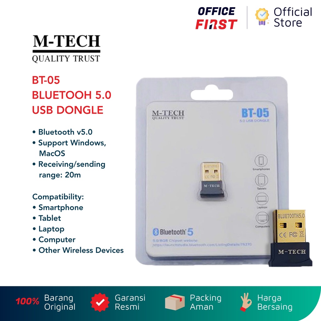 M-Tech BT 05 Bluetooth 5.0 USB Dongle Adapter Nano v5 BT05 MTech