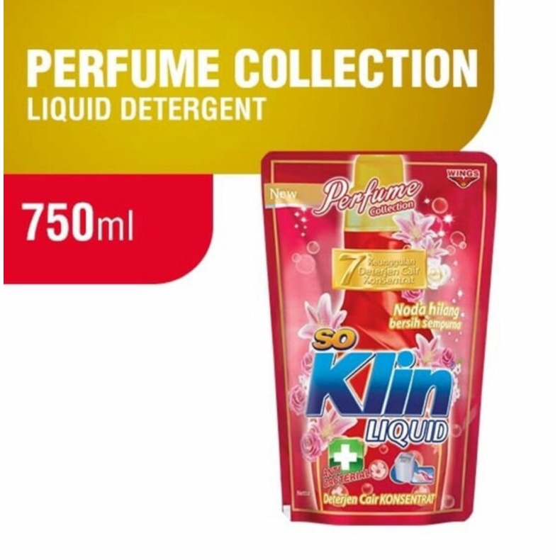 SOKLIN Detergen Cair Parfume 750 | SOKLIN Liquid Merah 750ml