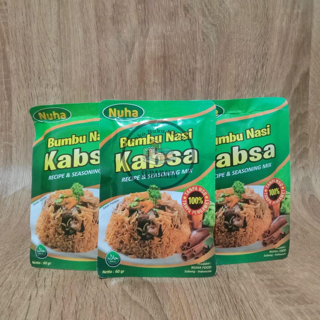 

Bumbu Nasi KABSA Instant Bumbu Nasi Kabsa Sachet ORIGINAL 100% NON MSG & PENGAWET 60gr - NUHA FOOD