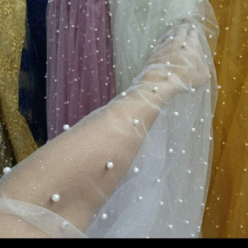 Tile mutiara, bahan tile glitter mutiara.tile glitter(persetengah meter)