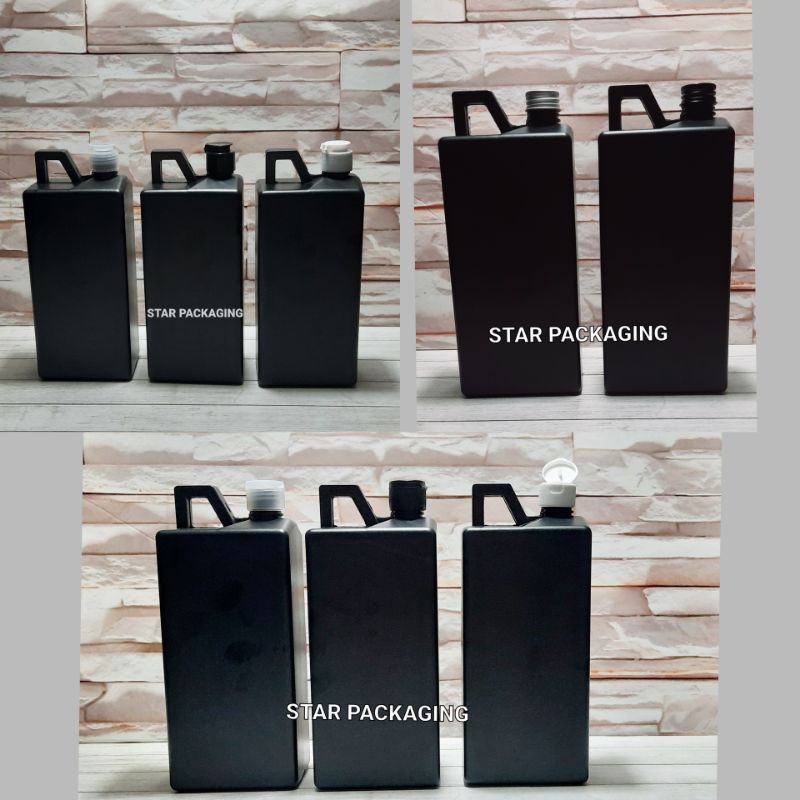 Jerigen 1 Liter Hitam Botol 1 Liter Hitam Botol Fliptop 1000ml Botol 1L tutup ulir Alumunium