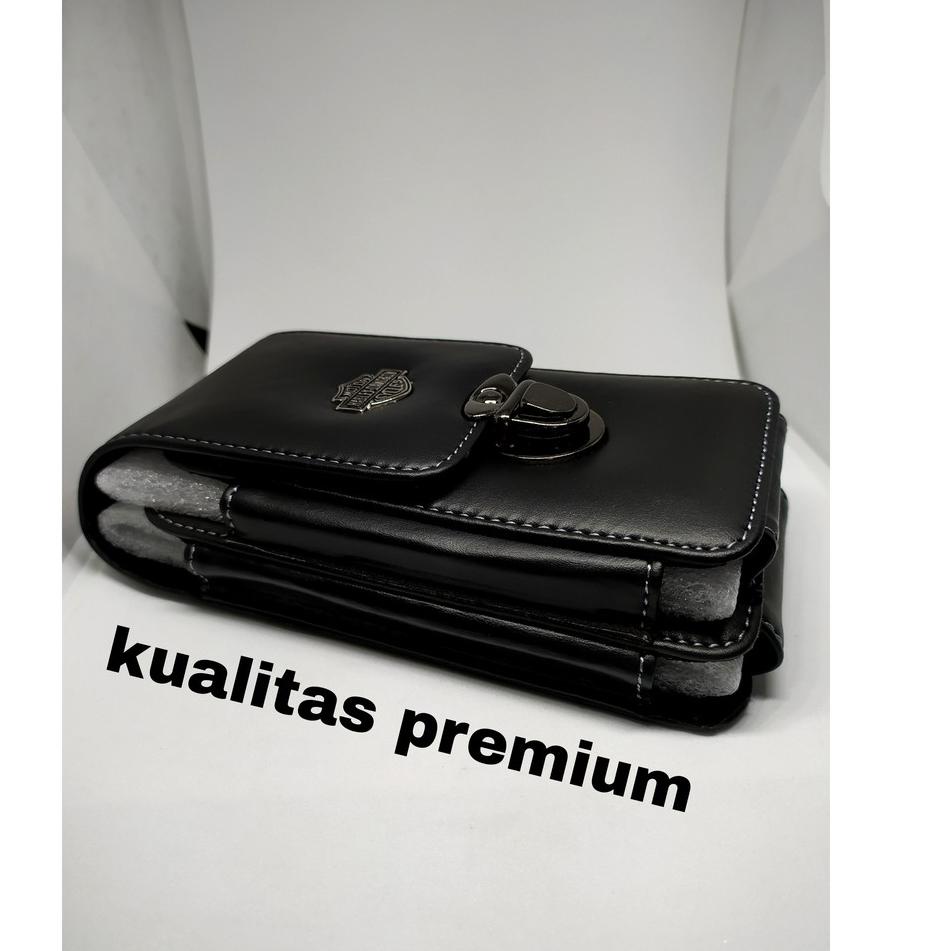 Dompet Hp Pinggang Kulit Pria Ukuran 5,5 Dan 6,5 inchi - Sarung Hp Pinggang Pria Kulit Asli 2 Slot -