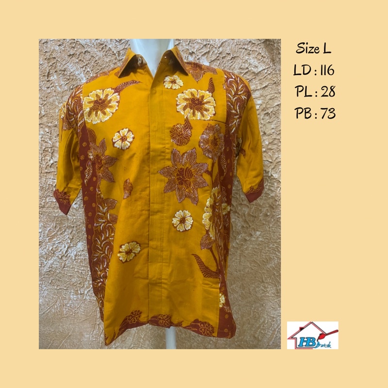 Hem batik tulis Madura pria lengan pendek
