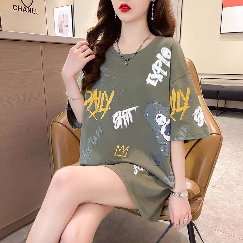 THISTLE - Oversize Tee Tshirt Wanita Model Longgar Motif Bear Explo Full Print