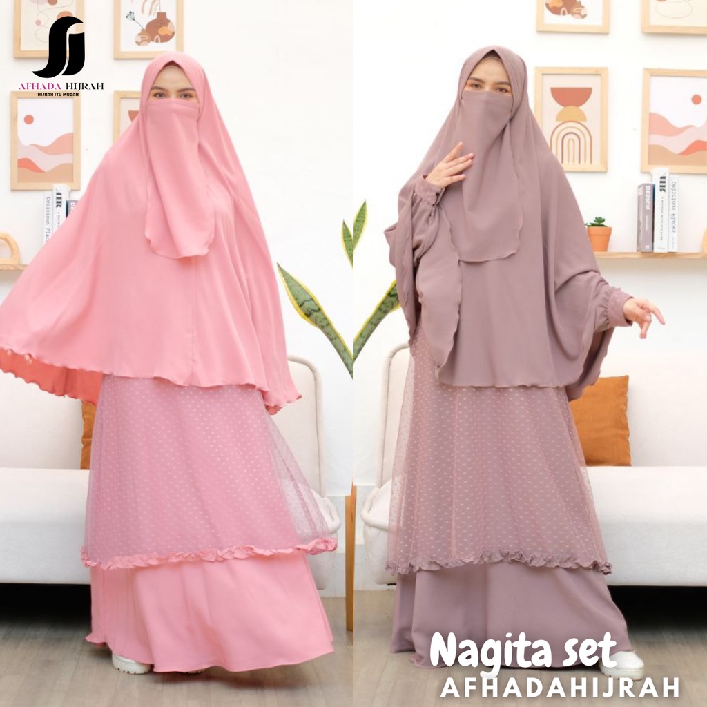 Afhadahijrah - Gamis set cadar NAGITA gamis terbaru gamis termurah