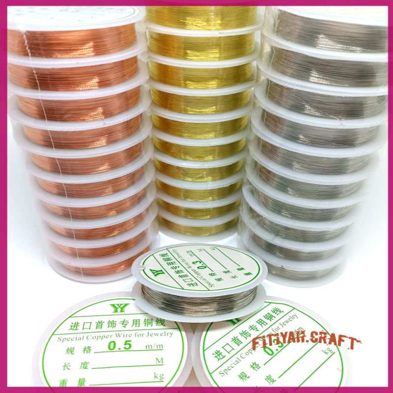 Copper Wire Tali Kawat Tembaga 0,2/0,3/0,4/0,5 DIY Kawat Craft Kerajinan