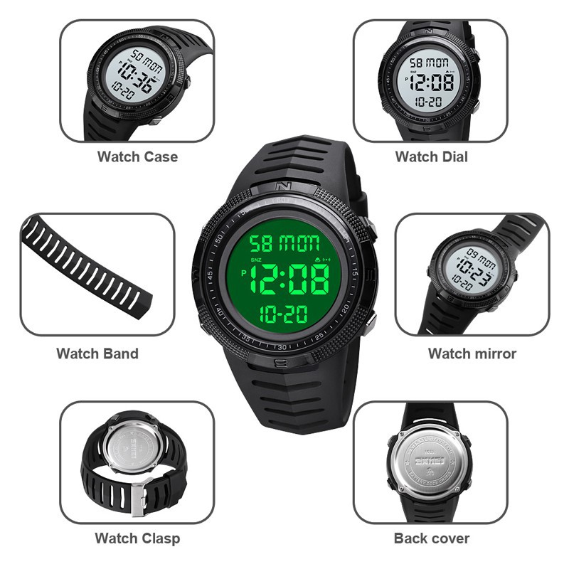 Jam Tangan Skmei 1632 Sport Digital Anti Air / Countdown / Stopwatch Untuk Pria