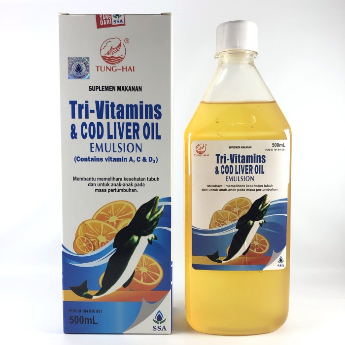 TERLARIS TUNG-HAI TRI VITAMINS & COD LIVER OIL EMULSION / TUNGHAI MINYAK IKAN