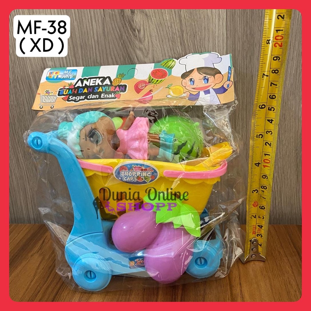 MAINAN ANAK ANEKA BUAH DAN SAYURAN MF38 / BONEKA TROLI BUAH & SAYUR