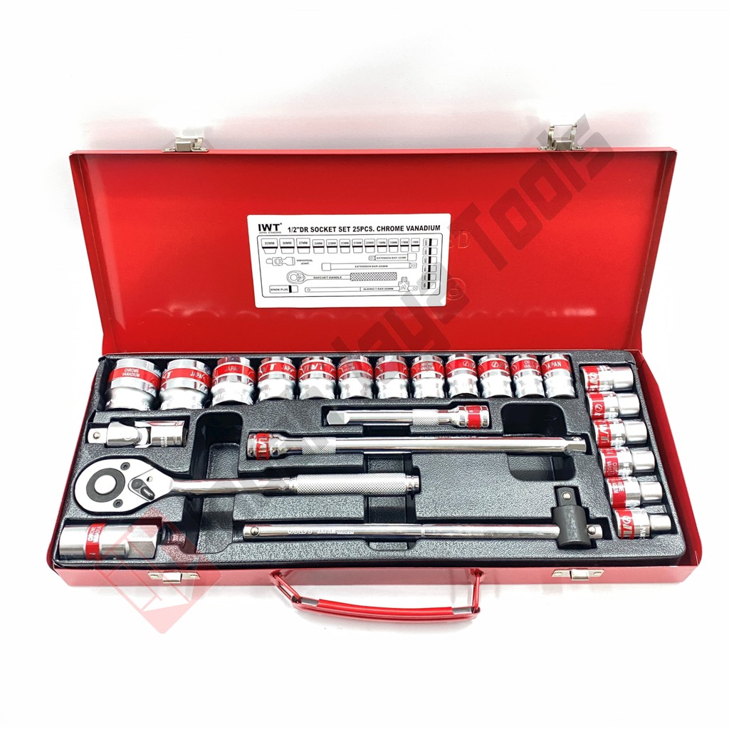 IWT JAPAN Kunci Sok Set 25 Pcs 1/2 Inch - Socket Set Soket