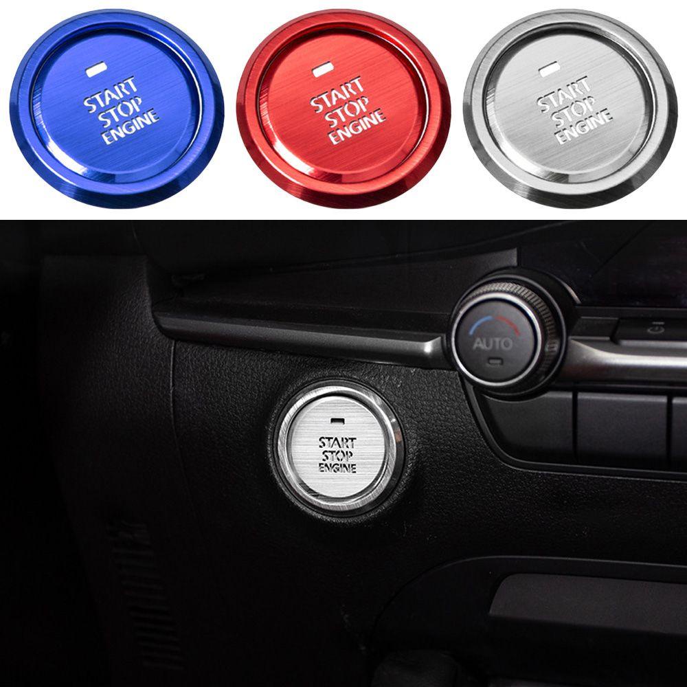 TOP 2pcs Lgnition Button Cover Lingkaran Hias Plastik Baru Onderdil Mobil Untuk For Mazda 3untuk Axela CX-30