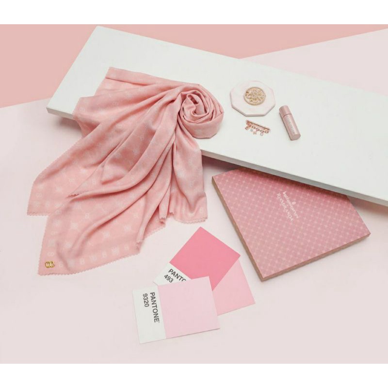 Buttonscarves xanadu monogram BLUSH Voal