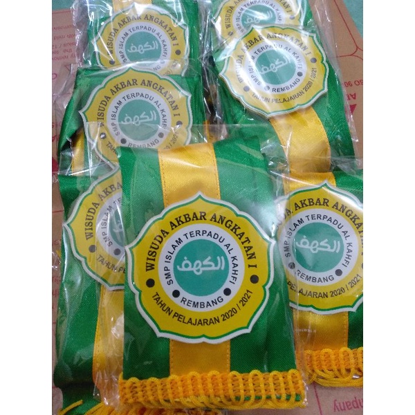 Kalung Wisuda + logo sekolah Samir wisuda Acrilik custom