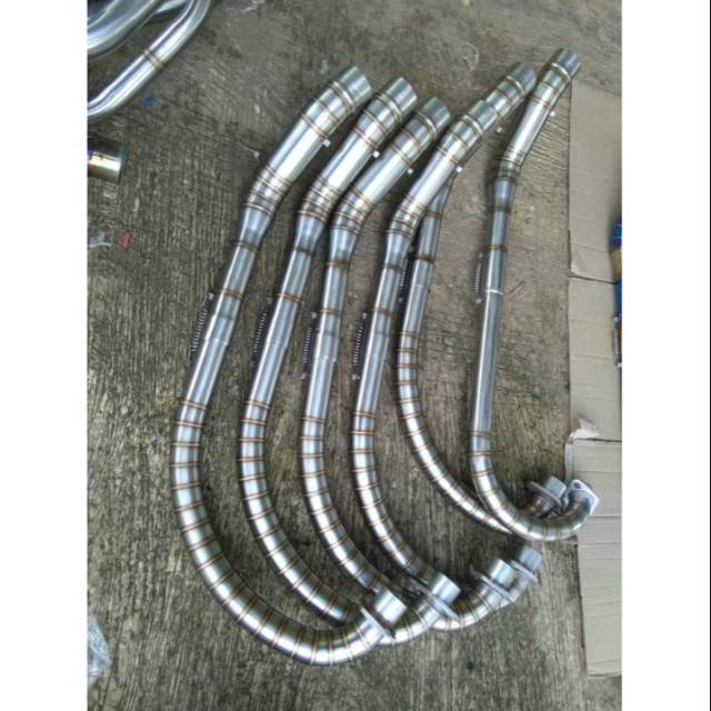 Leher knalpot full las cacing C untuk Vixion,FU,Mp,Cb,Gl,Tiger