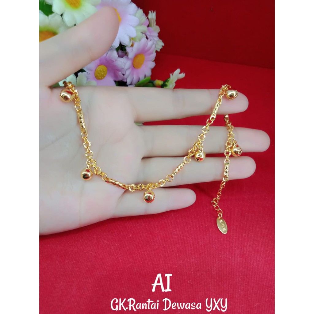 GELANG KAKI YAXIYA KERINCING LAPIS MAS 24K
