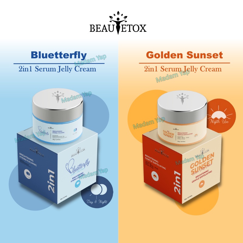 BEAUTETOX Serum Jelly Cream Muka Bluetterfly Moist &amp; Golden Sunset 30G