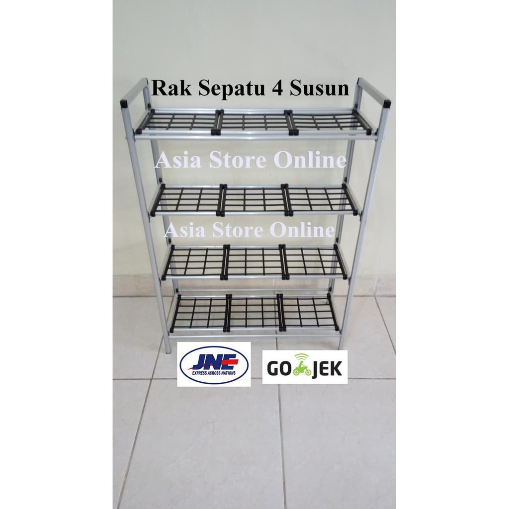 Rak Sepatu Aluminium 4 Susun