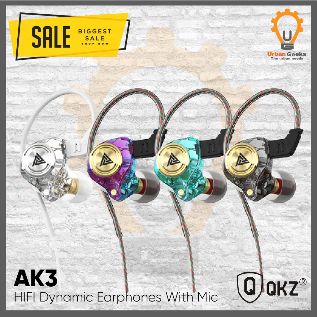 QKZ AK3 Earphones In Ear Monitor Dynamic HIFI Bass alt AK6 Pro Max