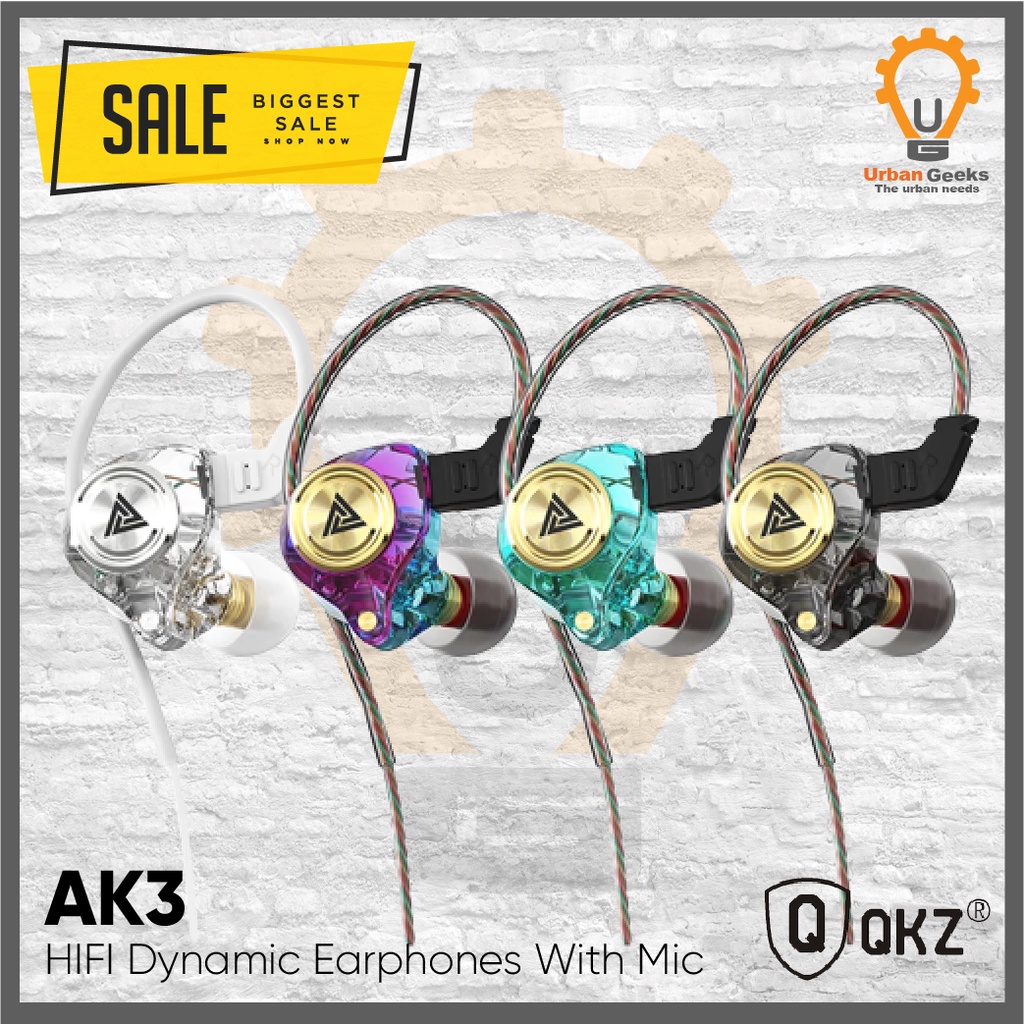 QKZ AK3 Earphones In Ear Monitor Dynamic HIFI Bass alt AK6 Pro Max