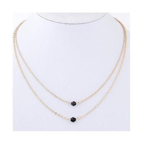 OSD COD KALUNG LIONTIN BERLIAN HITAM TITANIUM CEWEK WANITA ANTI KARAT DAN LUNTUR ORI KOREAN STYLE KO