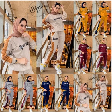 Stelan Senam Merah Putih/Baju Senam Merah Putih/Setelan Olahraga Wanita Modis Terbaru 2022 Gerak Jal