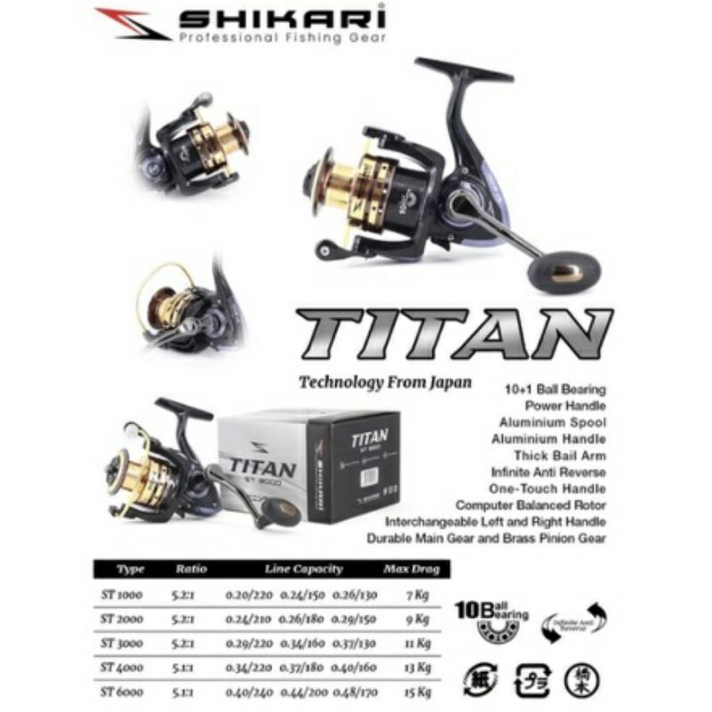 REEL PANCING SHIKARI TITAN ST 2000 | 10+1 BALL BEARINGS | POWER HANDLE |