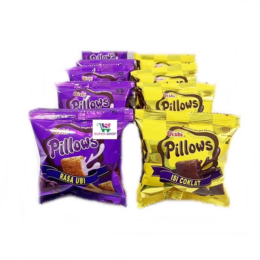 Oishi Pillows Snack Cokelat / Ubi (isi 10 pcs)