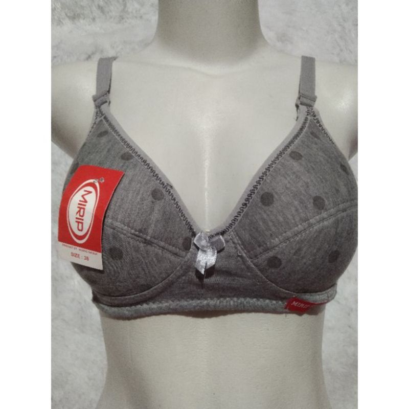 bh bra sport remaja polkadot banom tanpa busa termurah/ sport bra remaja bintik bintik tanpa kawat kait 2