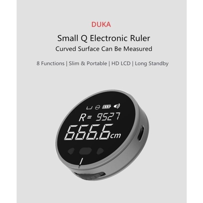 

DUKA SMALL Q - 8-in-1 Smart Electronic Ruler - Penggaris Elektronik