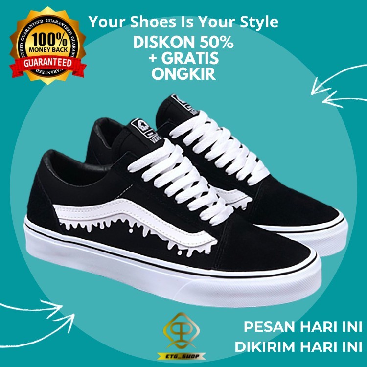 (BISA COD) VANS OLDSKOOL MAGICAL MOSH MISFITS BLACK WHITE WAFFLE ICC BNIB / VANS OLDSKOOL PREMIUM