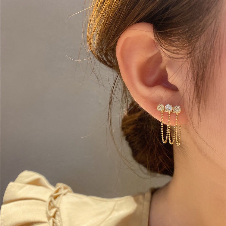 Anting Rumbai Bahan Sterling Silver Untuk Wanita