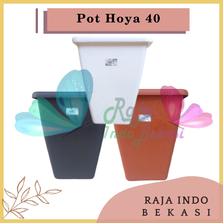 Pot Kotak Tinggi NKT HOYA 40 Coklat Merah Bata Hitam Putih