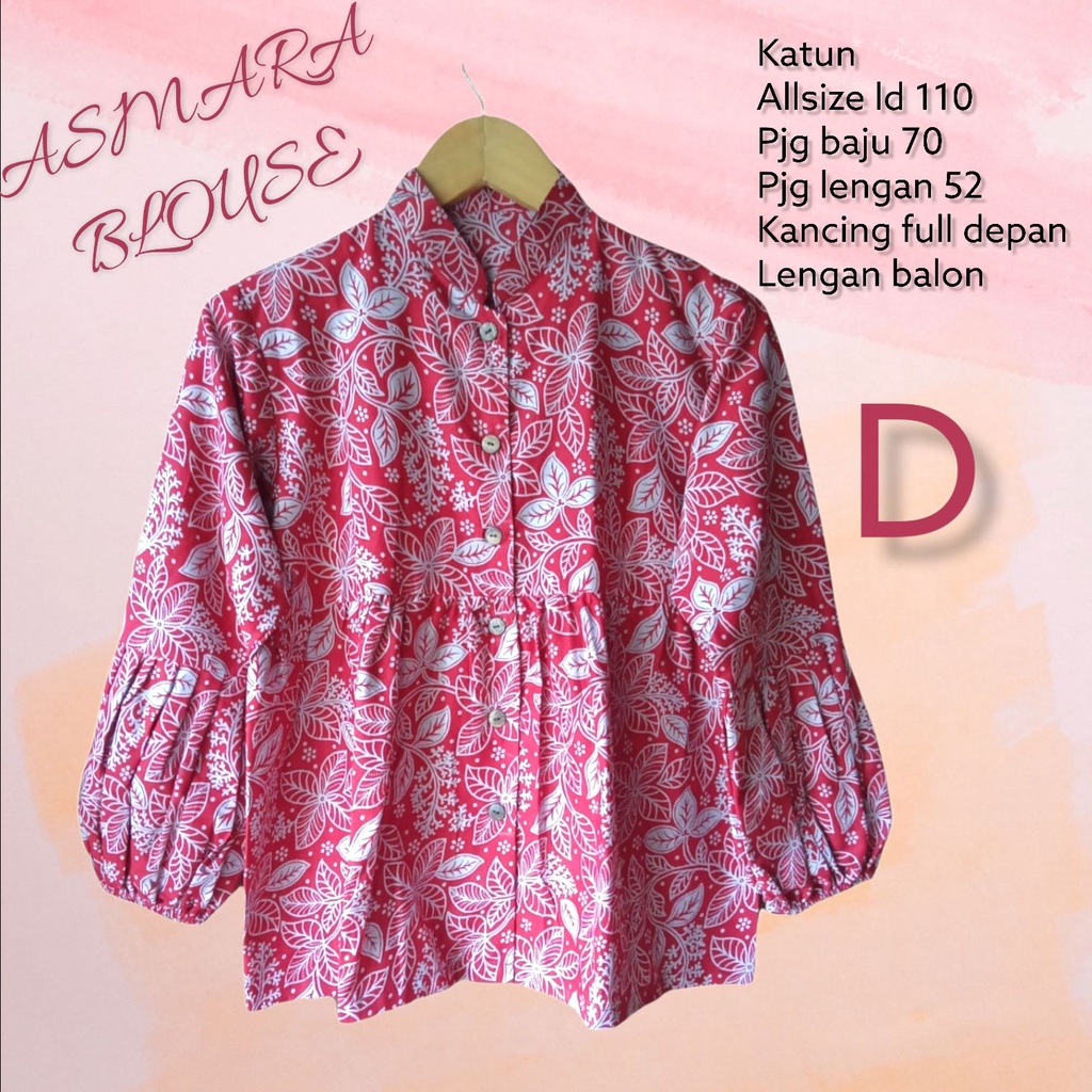 Asmara Blouse batik solo  atasan kerja modern trendy