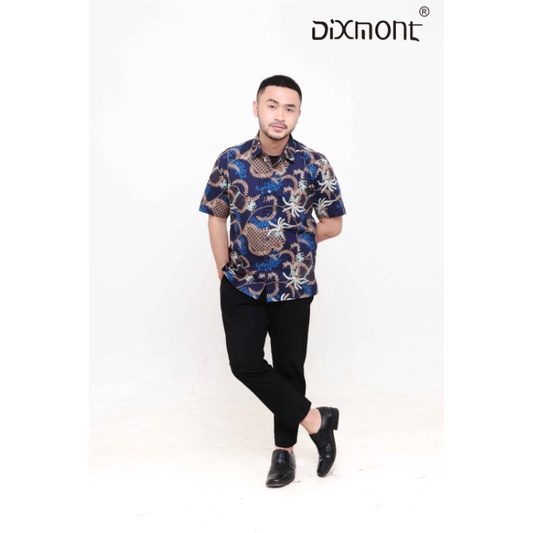 Dixmont Kemeja Pria Batik Pendek Hem BS01521