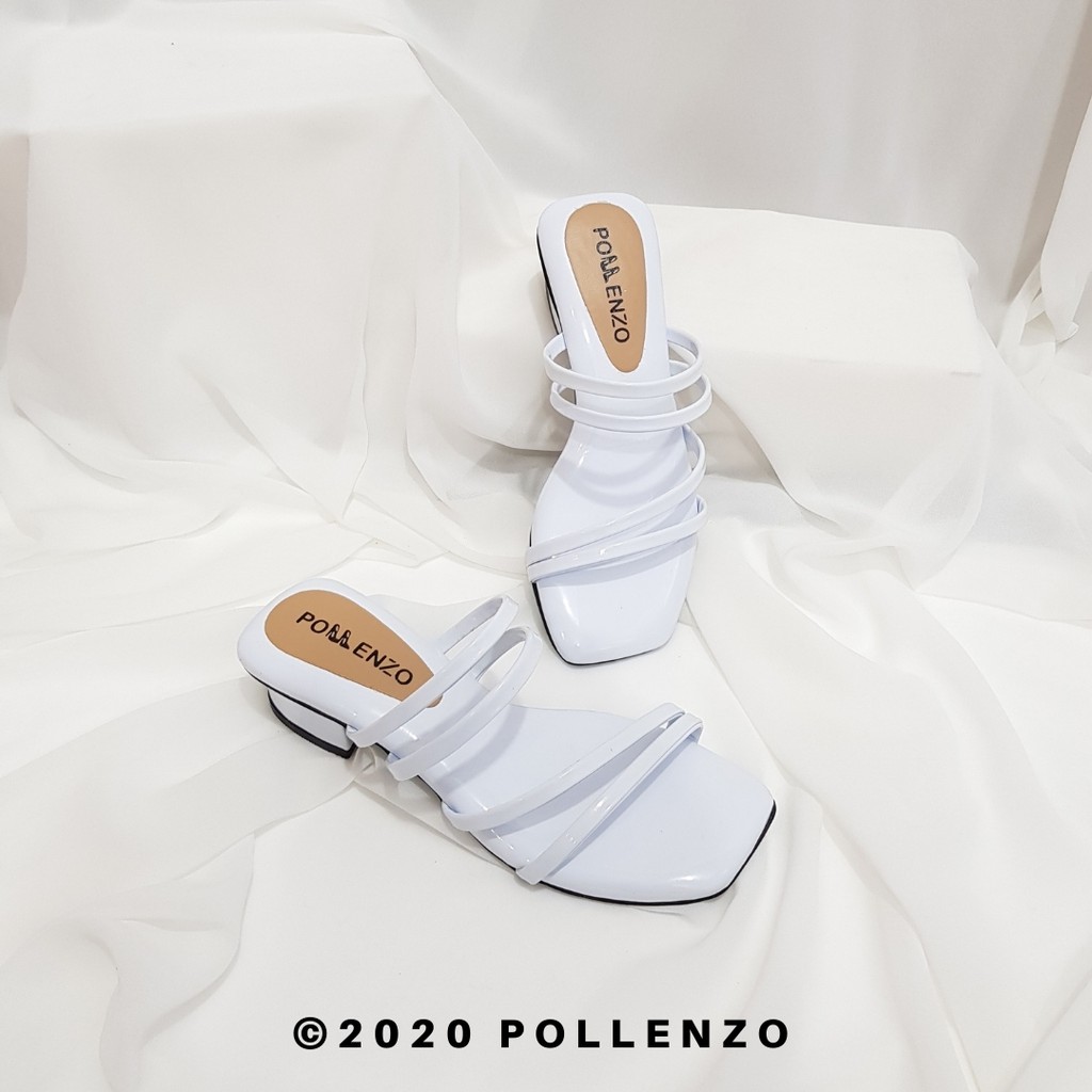 Pollenzo - Asanda Sandal Heels Hak Tahu Wanita 3Cm Hm-301-PUTIH