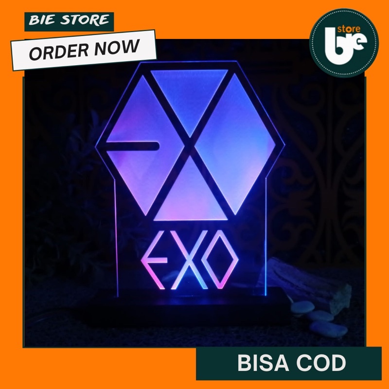 Lampu akrilik grafit EXO kpop custom murah