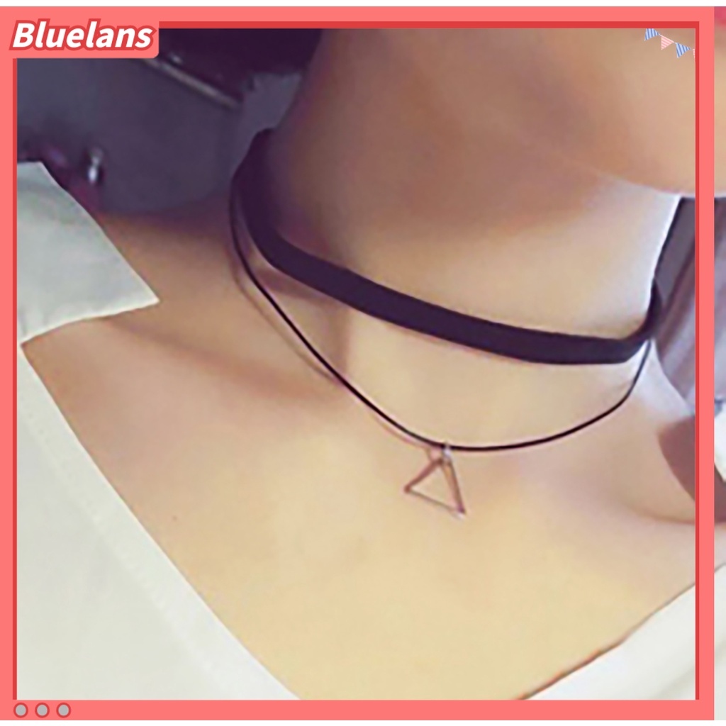 Bluelans Kalung Choker Bahan Lace Velvet Motif Bunga Gaya Vintage Untuk Wanita