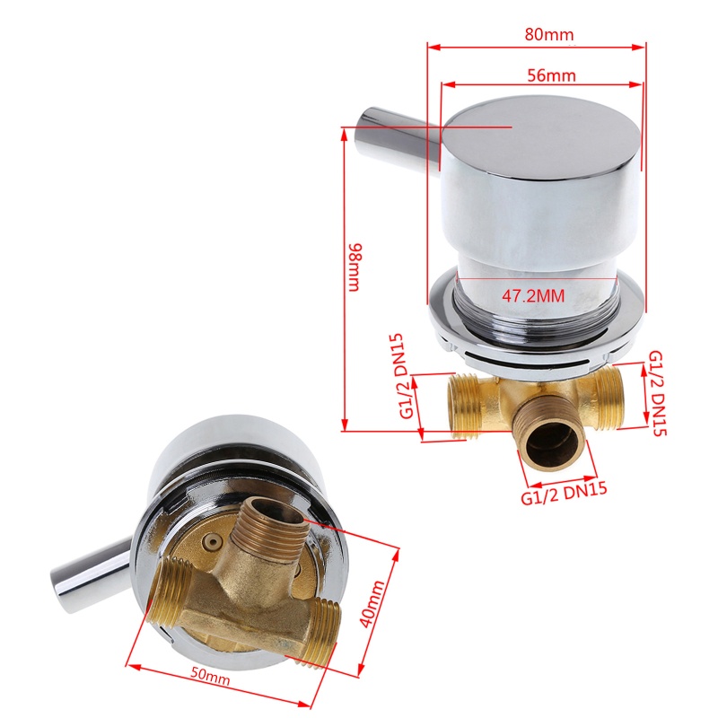 Katup Mixer Air Panas Dan Dingin 1 / 2 Inch Dapat Disesuaikan