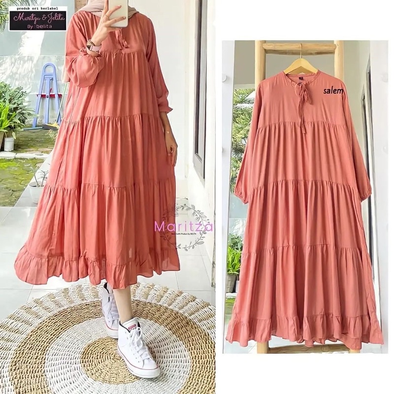 Rachel Midi Dress Korean Style Lilac Saleem Army Coksu /Midi Dress Murah Lebaran Trennd 2021 | Dress