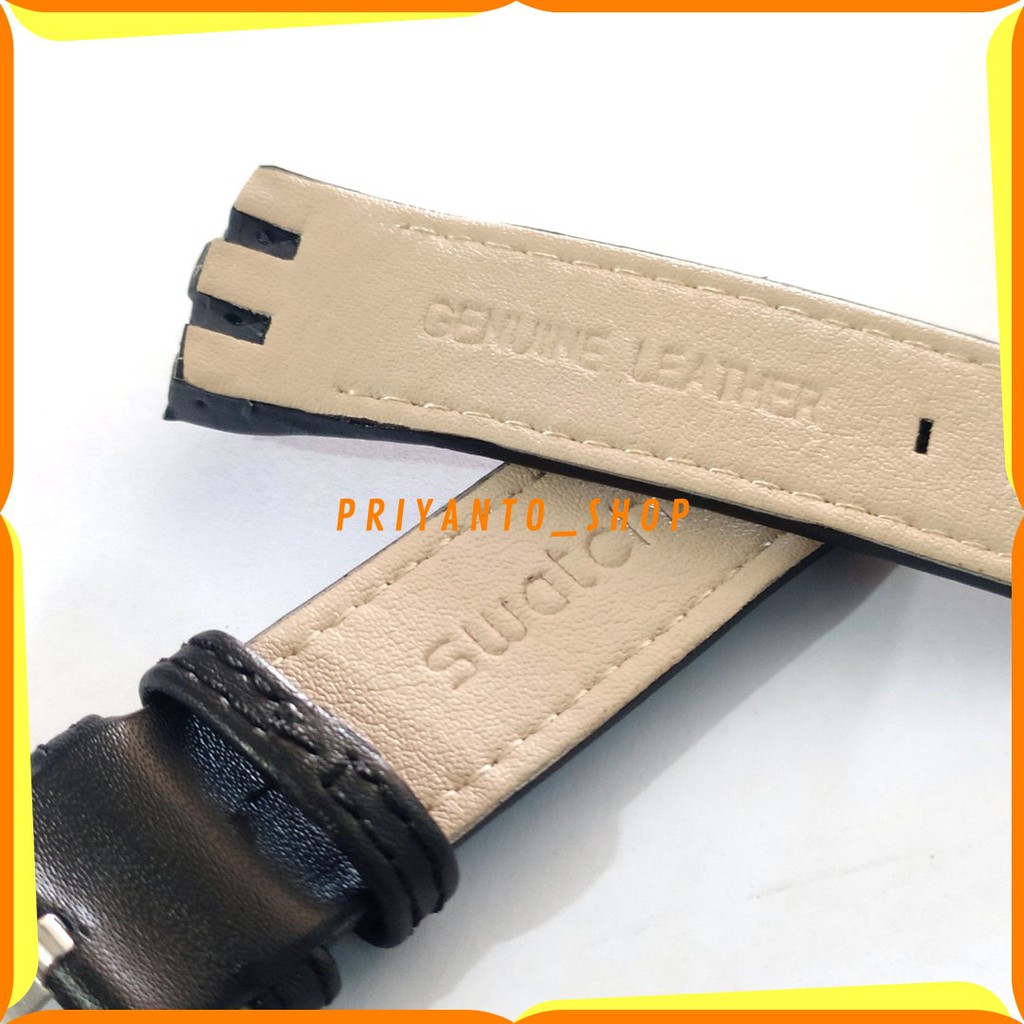 Swatch 21mm Genuine leather soft leather strap for swatch Hitam tali swatch 21