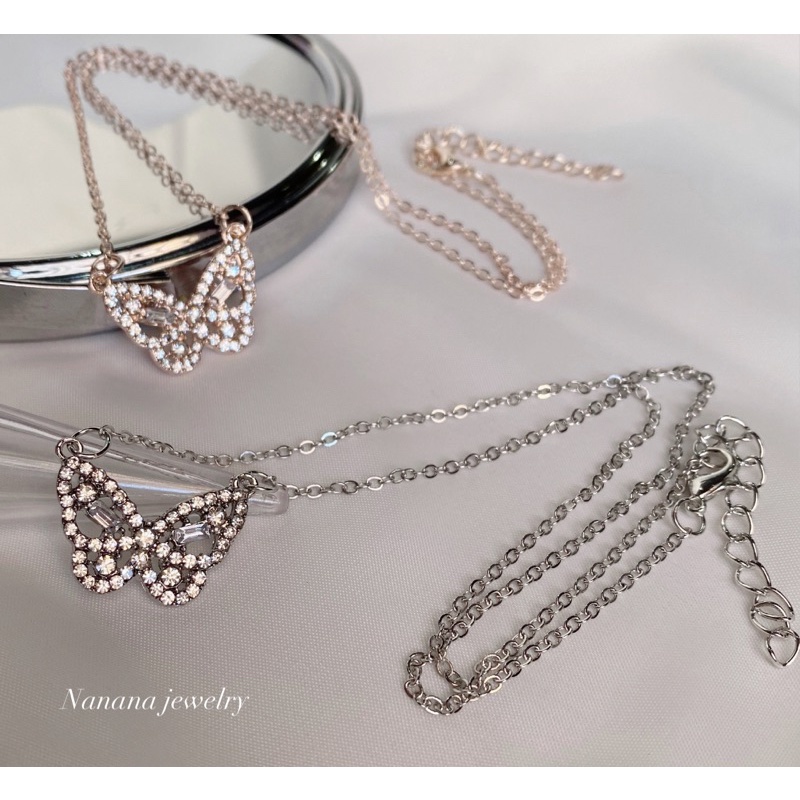 Kalung wanita-Kalung kupu kupu-kalung Titanium-rantai wanita