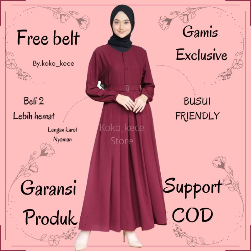 Baju pakaian busana muslim wanita polos busui bumil 2021 / Dress menyusui Muslimah Gamis terbaru sim