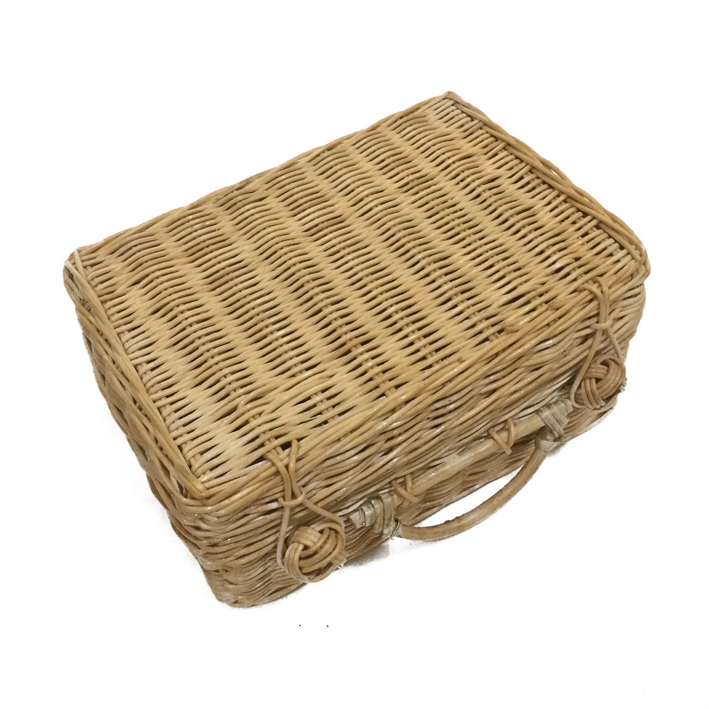 Original Indonesian Handmade Rattancraft - Kerajinan Tangan Rotan Natural - Tas Koper Kotak Medium