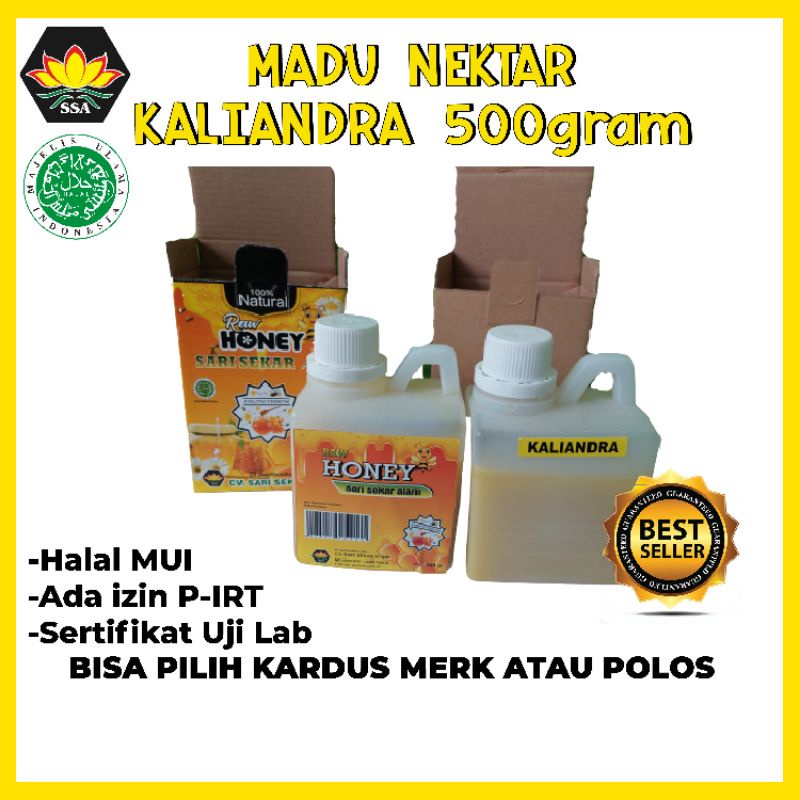 PROMO 500 gram Raw honey/madu nektar bunga kaliandra free dus