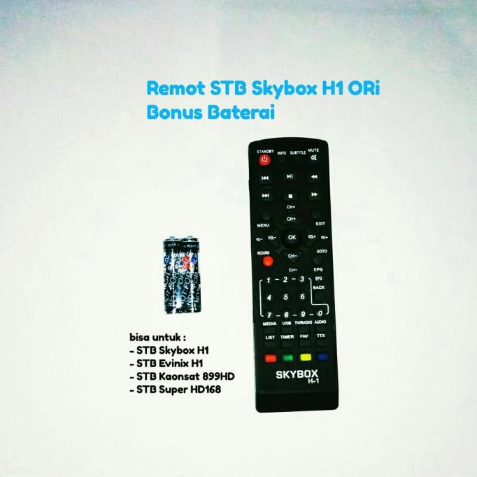 JUAL Remot STB Skybox H1 Ori, juga utk Kaonsat 899HD, Evinix H1, SuperHD168